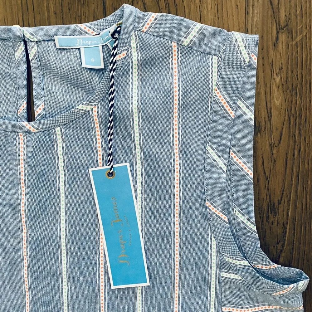 NWT Draper James Chambray Top Small - Picture 2 of 3